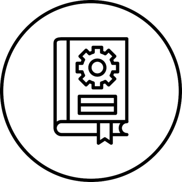 Ilustración del icono vectorial de la configuración del libro del conjunto de iconos de la biblioteca