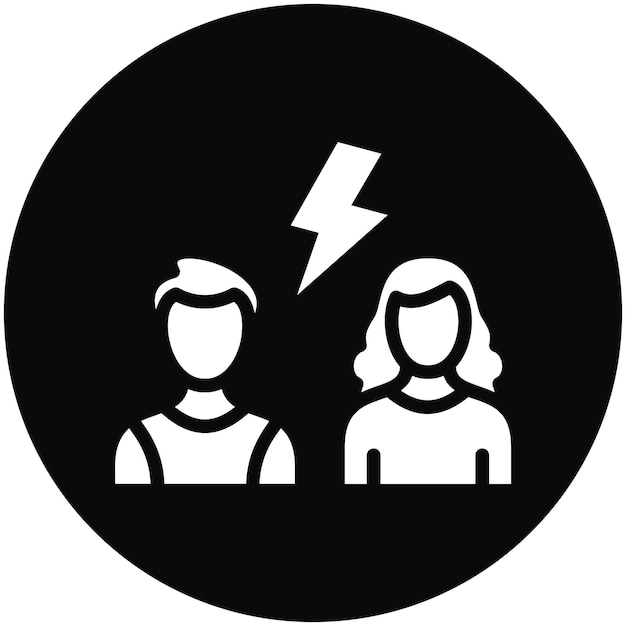 Ilustración del icono vectorial de conflicto del conjunto de iconos de cine