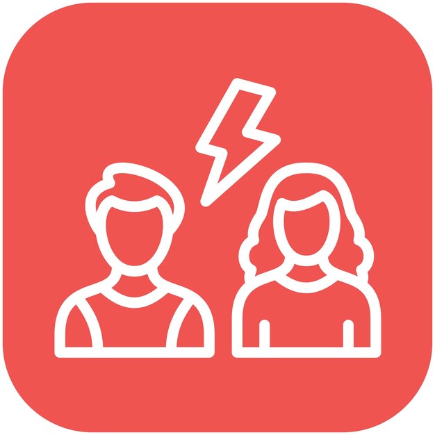 Ilustración del icono vectorial de conflicto del conjunto de iconos de cine