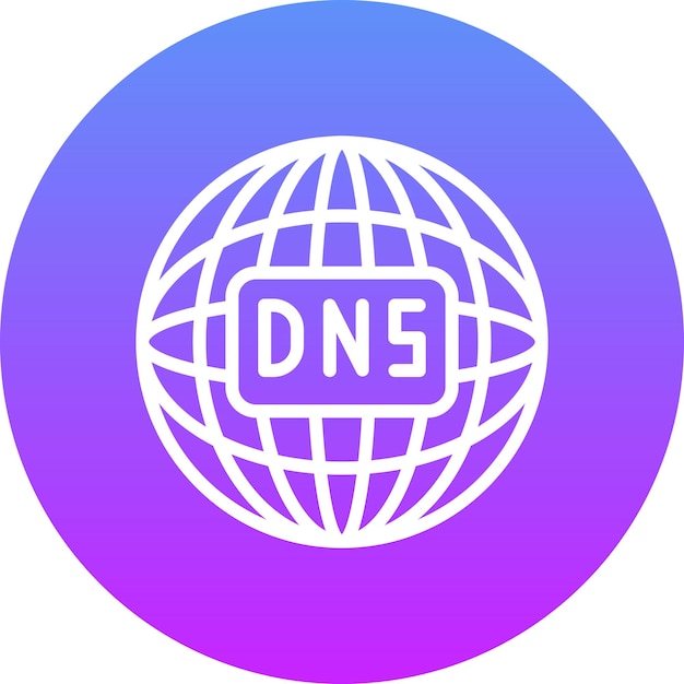 Vector ilustración del icono vectorial del conjunto de iconos dns de alojamiento web