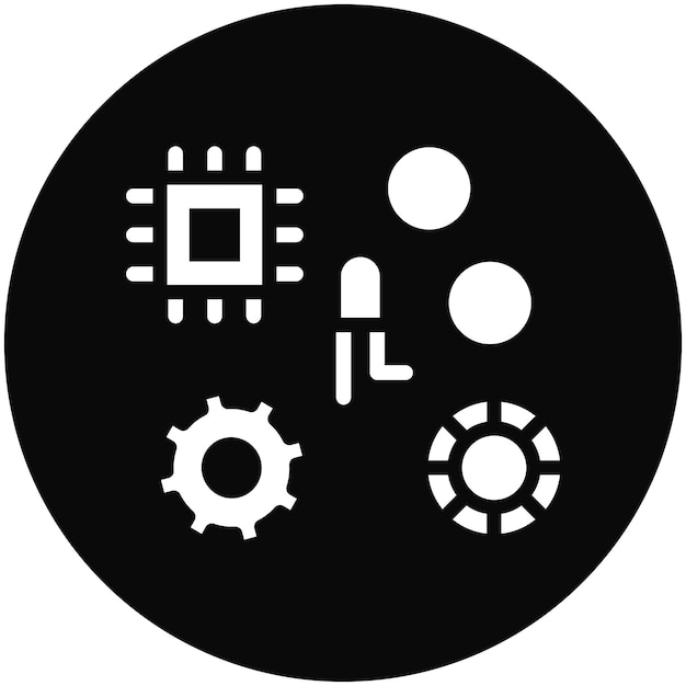 Ilustración del icono vectorial del conjunto de iconos de robótica