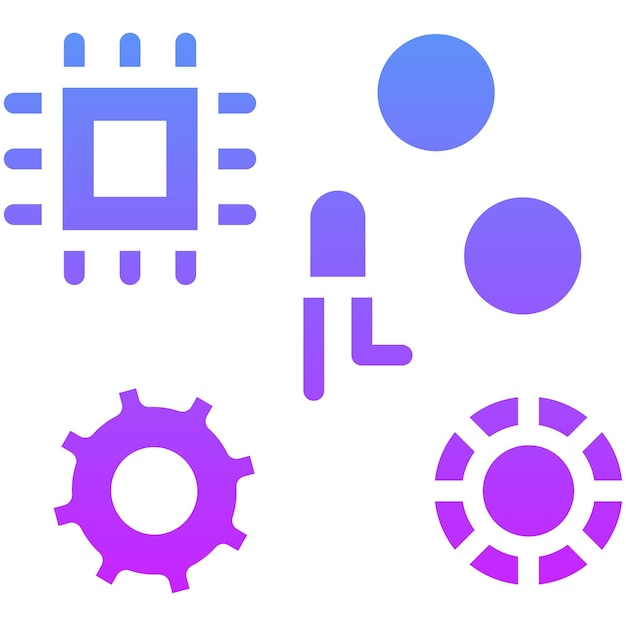 Ilustración del icono vectorial del conjunto de iconos de robótica