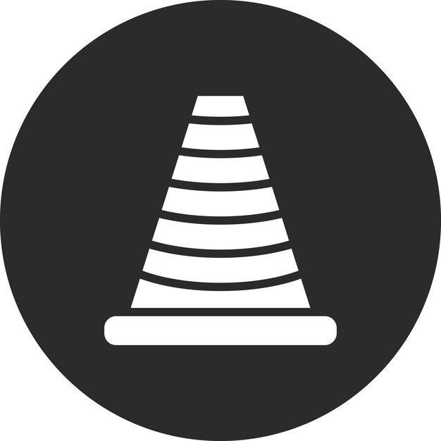 Ilustración del icono vectorial del cono de la carretera del conjunto de iconos de herramientas de construcción