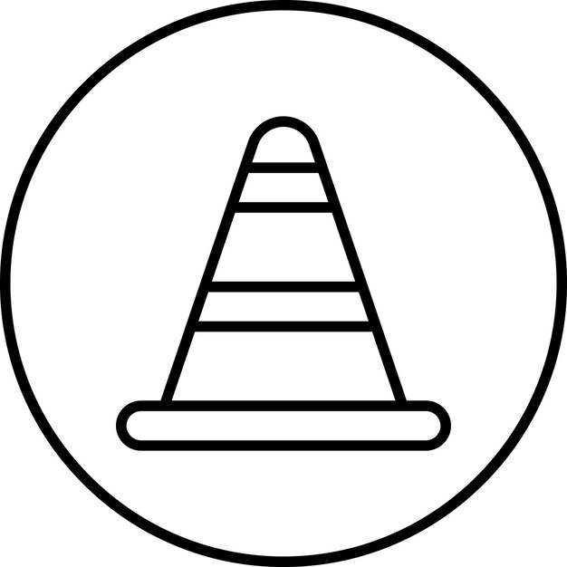 Ilustración del icono vectorial del cono del conjunto de iconos de ingeniería