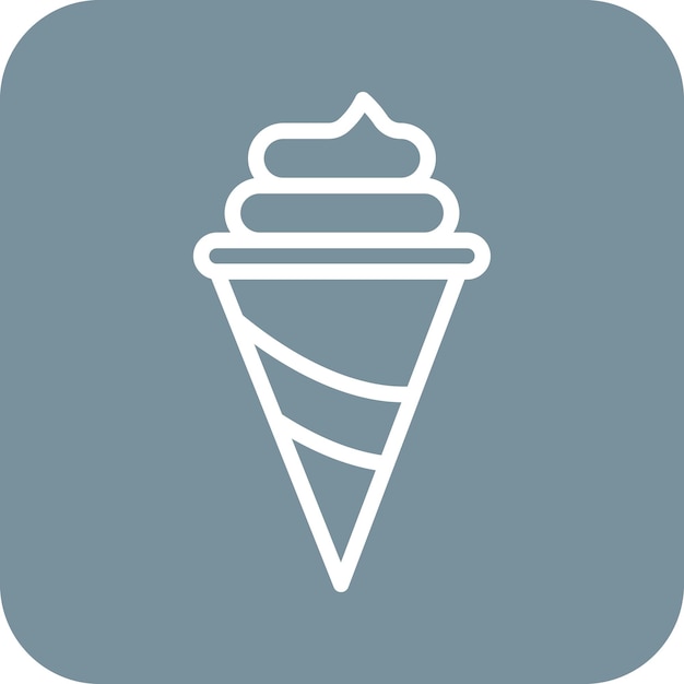 Ilustración del icono vectorial del cono de helado del conjunto de iconos de entretenimiento