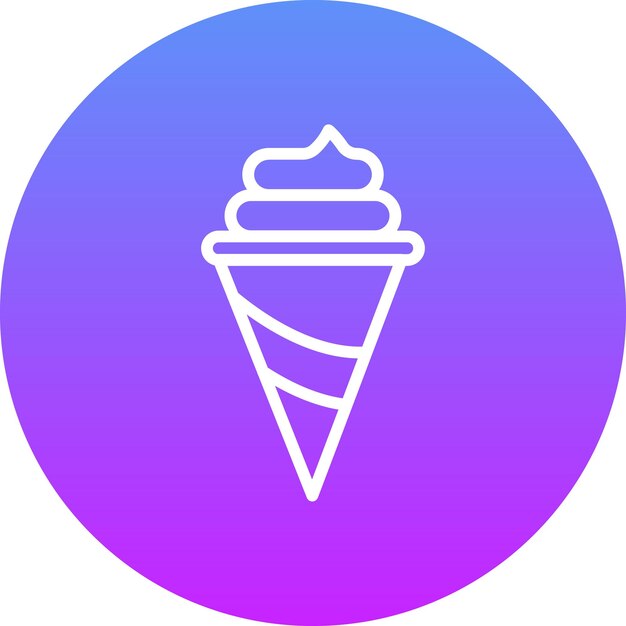 Ilustración del icono vectorial del cono de helado del conjunto de iconos de entretenimiento