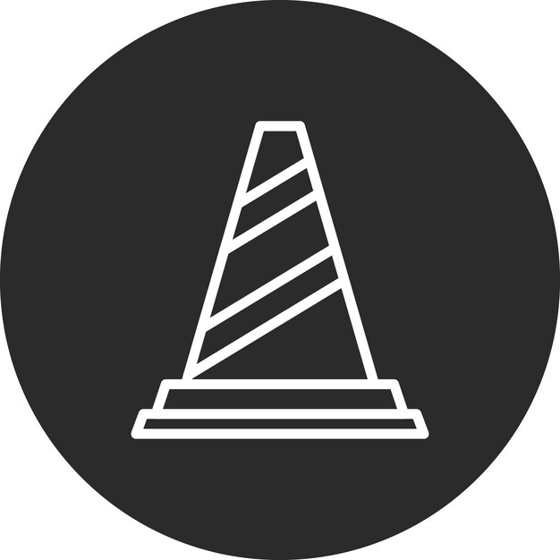 Ilustración del icono vectorial del cono de tráfico del conjunto de iconos de protección y seguridad