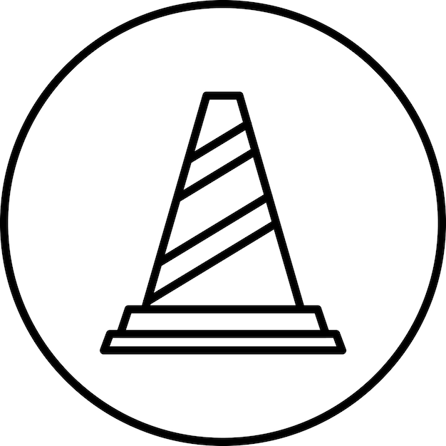 Ilustración del icono vectorial del cono de tráfico del conjunto de iconos de protección y seguridad