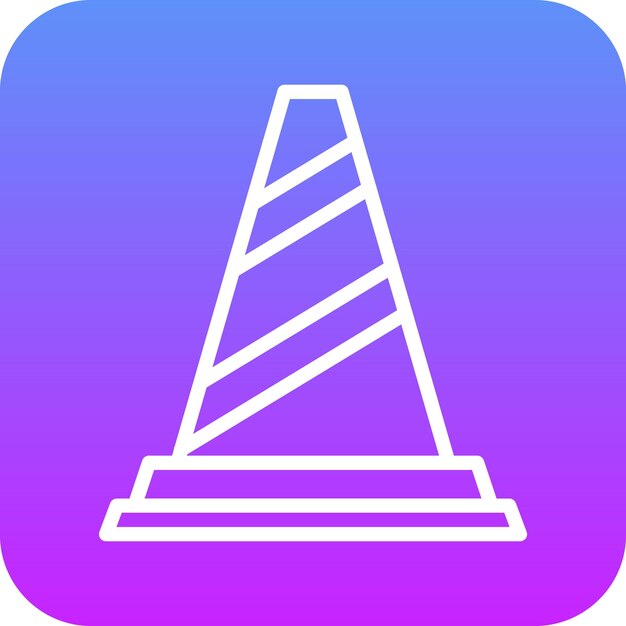 Ilustración del icono vectorial del cono de tráfico del conjunto de iconos de protección y seguridad