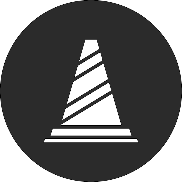 Ilustración del icono vectorial del cono de tráfico del conjunto de iconos de protección y seguridad
