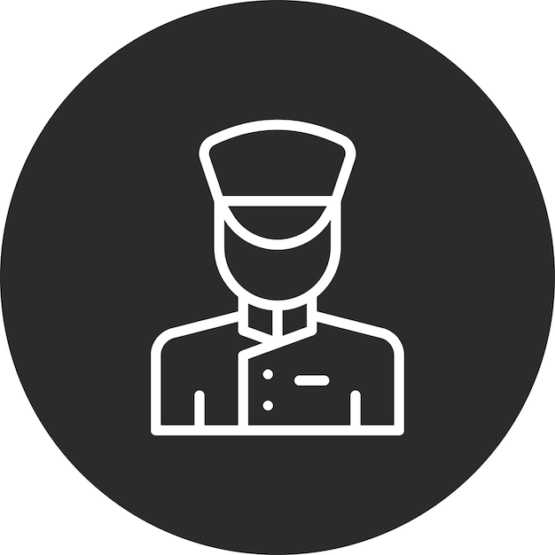 Ilustración del icono vectorial del conserje del conjunto de iconos de Gestión Hotelera