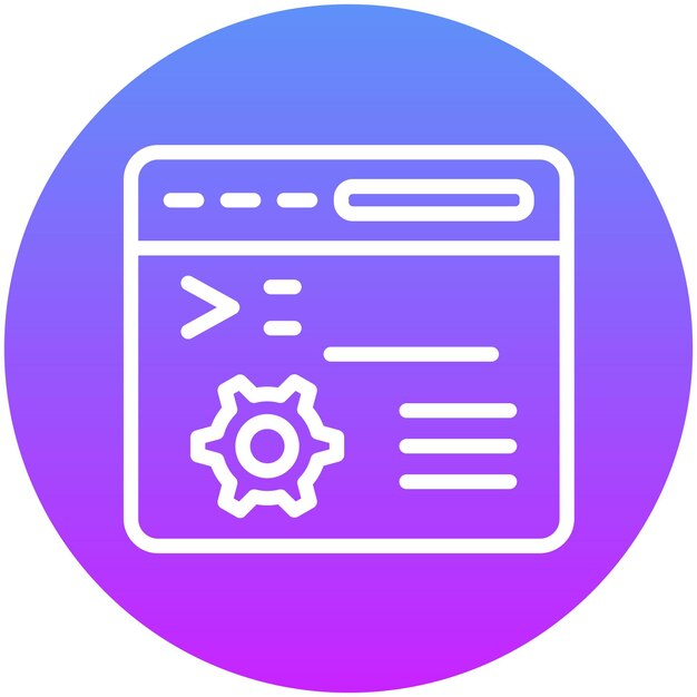 Ilustración del icono vectorial de la consola del sistema del conjunto de iconos sin código