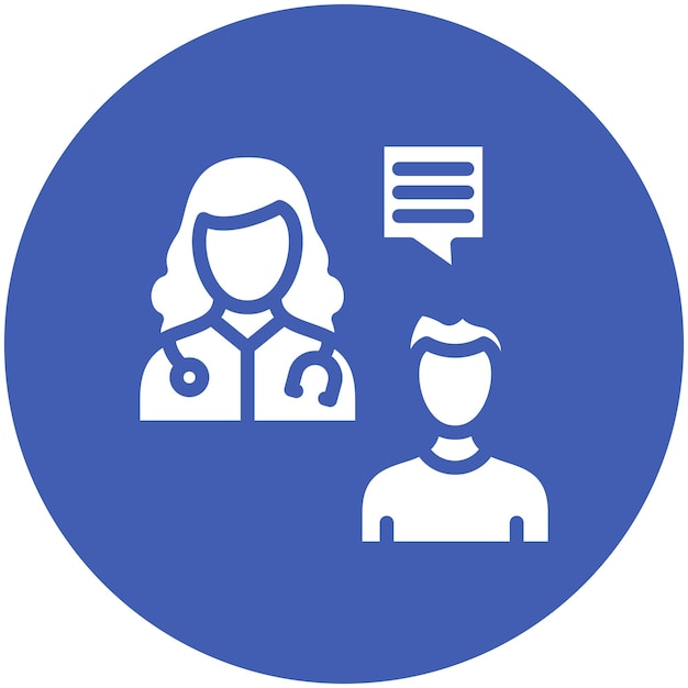 Ilustración del icono vectorial de consulta del conjunto de iconos de control de salud