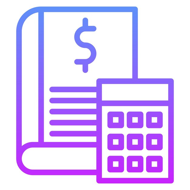 Ilustración del icono vectorial de contabilidad del conjunto de iconos de banca y finanzas
