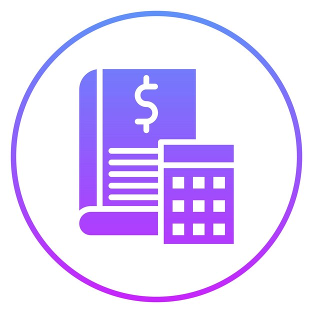 Ilustración del icono vectorial de contabilidad del conjunto de iconos de banca y finanzas