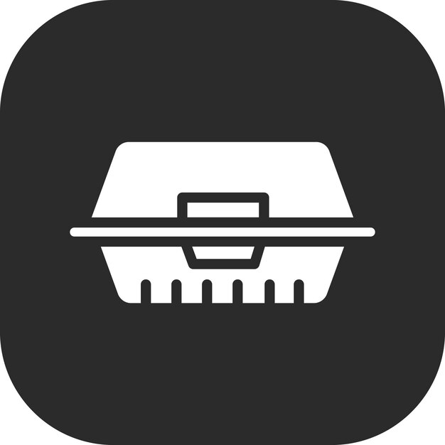 Ilustración del icono vectorial del contenedor de alimentos del conjunto de iconos de entrega de alimentos