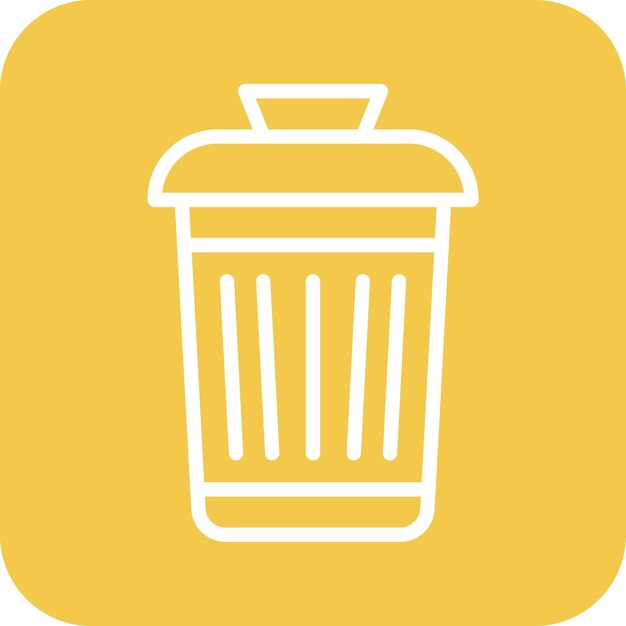 Ilustración del icono vectorial del contenedor de basura del conjunto de iconos de artículos para el hogar