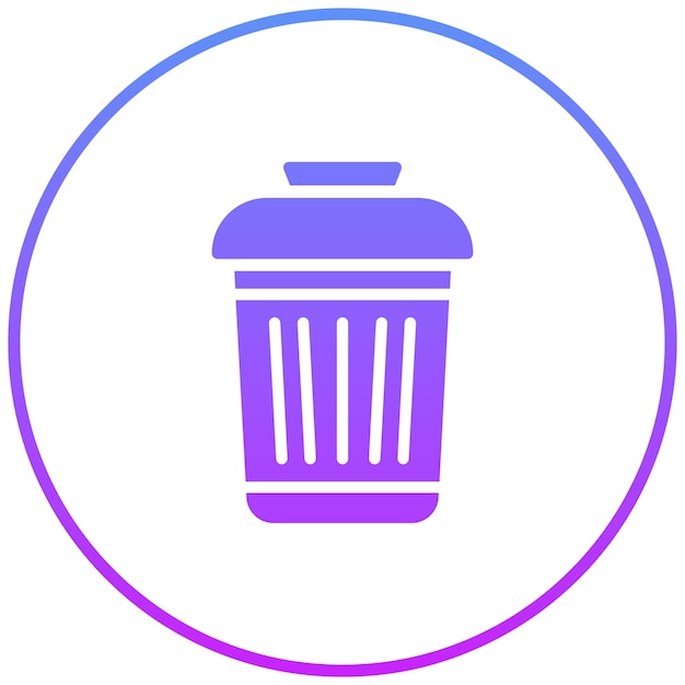 Ilustración del icono vectorial del contenedor de basura del conjunto de iconos de artículos para el hogar