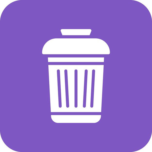 Ilustración del icono vectorial del contenedor de basura del conjunto de iconos de artículos para el hogar