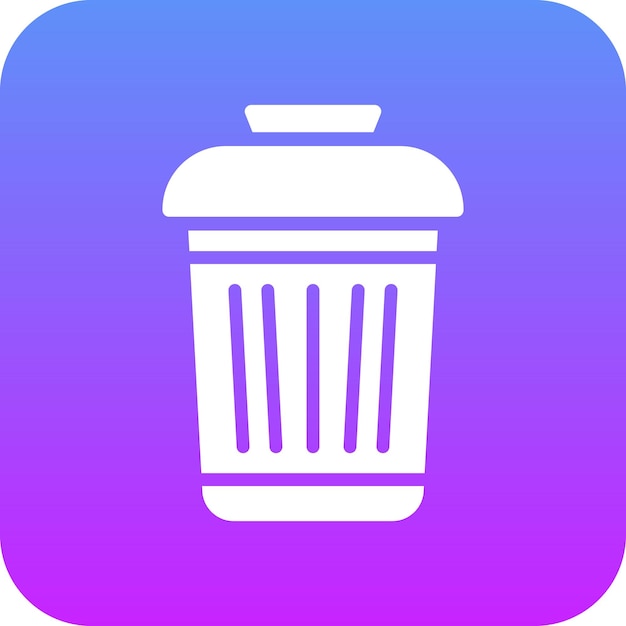 Ilustración del icono vectorial del contenedor de basura del conjunto de iconos de artículos para el hogar