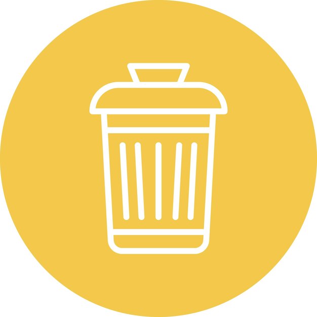 Ilustración del icono vectorial del contenedor de basura del conjunto de iconos de artículos para el hogar
