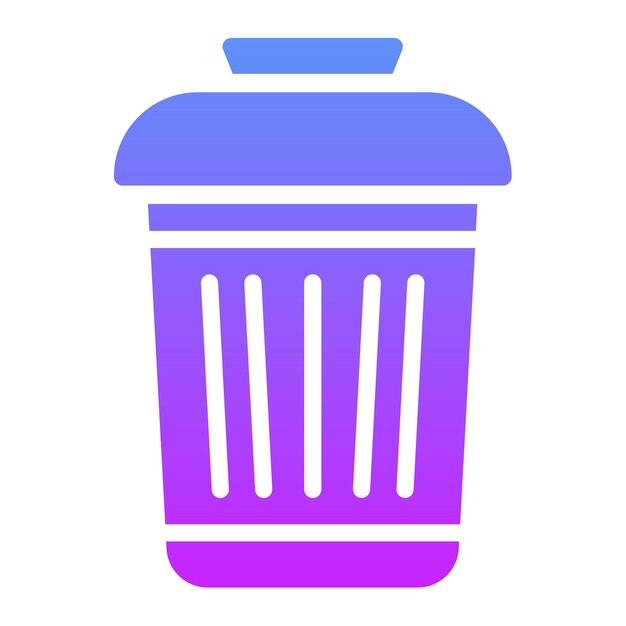 Ilustración del icono vectorial del contenedor de basura del conjunto de iconos de artículos para el hogar