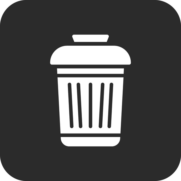 Ilustración del icono vectorial del contenedor de basura del conjunto de iconos de artículos para el hogar