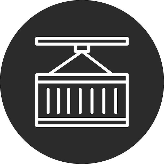 Ilustración del icono vectorial del contenedor del conjunto de iconos de procesos industriales