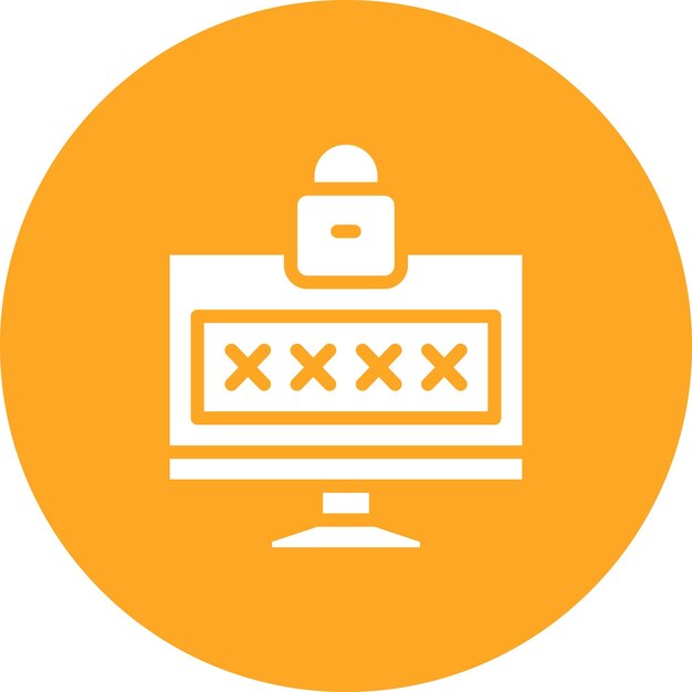 Ilustración del icono vectorial de contraseña del conjunto de iconos de alojamiento web