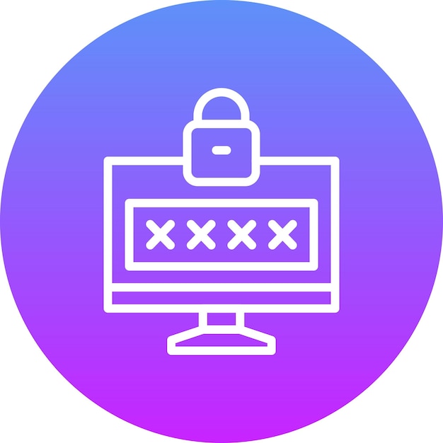 Ilustración del icono vectorial de contraseña del conjunto de iconos de alojamiento web