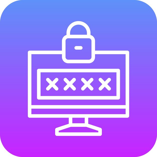 Ilustración del icono vectorial de contraseña del conjunto de iconos de alojamiento web