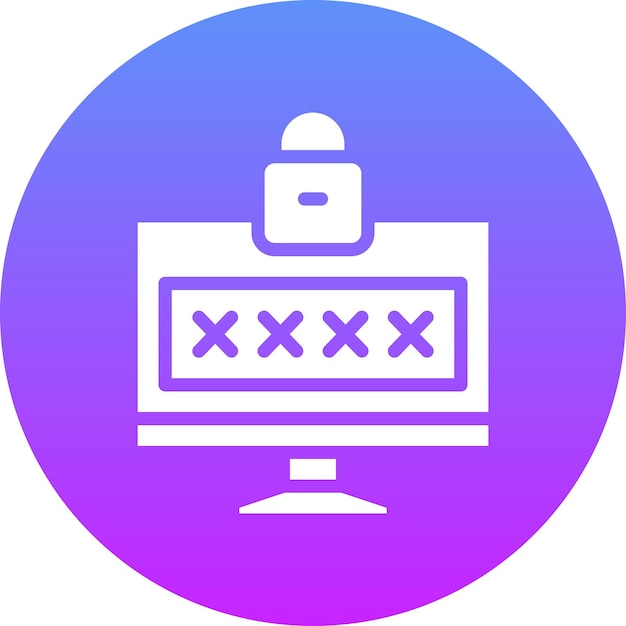 Ilustración del icono vectorial de contraseña del conjunto de iconos de alojamiento web