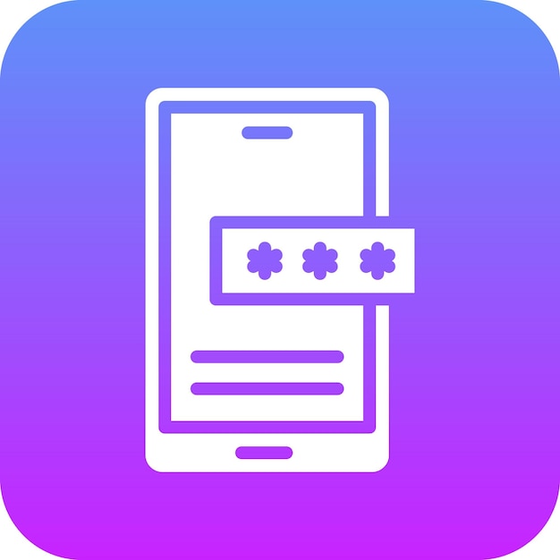 Ilustración del icono vectorial de contraseña móvil del conjunto de iconos de protección y seguridad