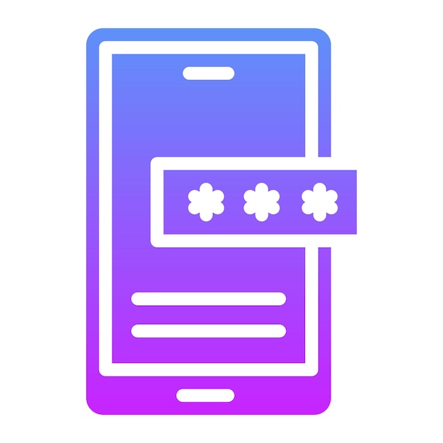 Ilustración del icono vectorial de contraseña móvil del conjunto de iconos de protección y seguridad