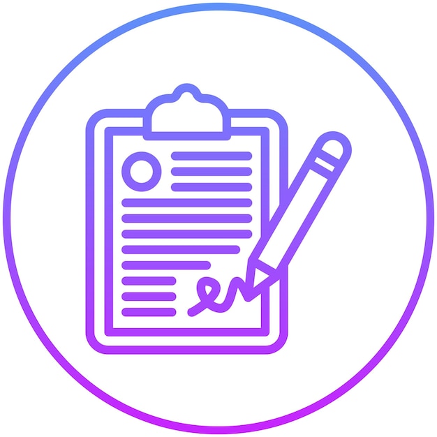 Ilustración del icono vectorial del contrato del conjunto de iconos de recursos humanos