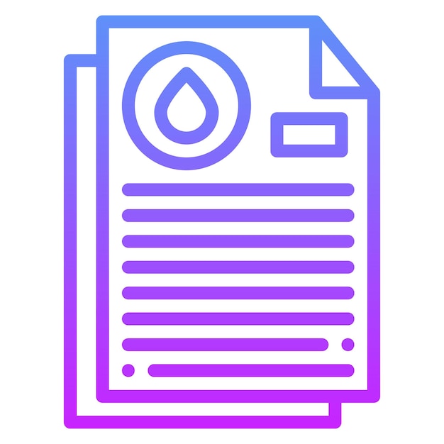 Ilustración del icono vectorial del contrato de petróleo del conjunto de iconos de la industria de la gasolina