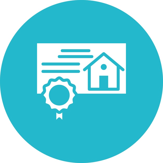 Ilustración del icono vectorial del contrato de propiedad del conjunto de iconos de bienes raíces