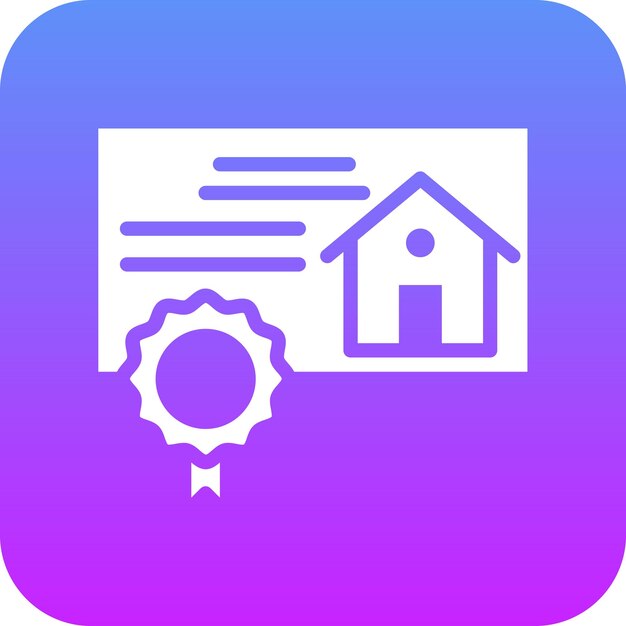 Ilustración del icono vectorial del contrato de propiedad del conjunto de iconos de bienes raíces