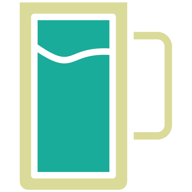 Ilustración del icono vectorial de la copa de bebida del conjunto de iconos de otoño