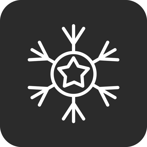 Ilustración del icono vectorial de copo de nieve del conjunto de iconos de invierno