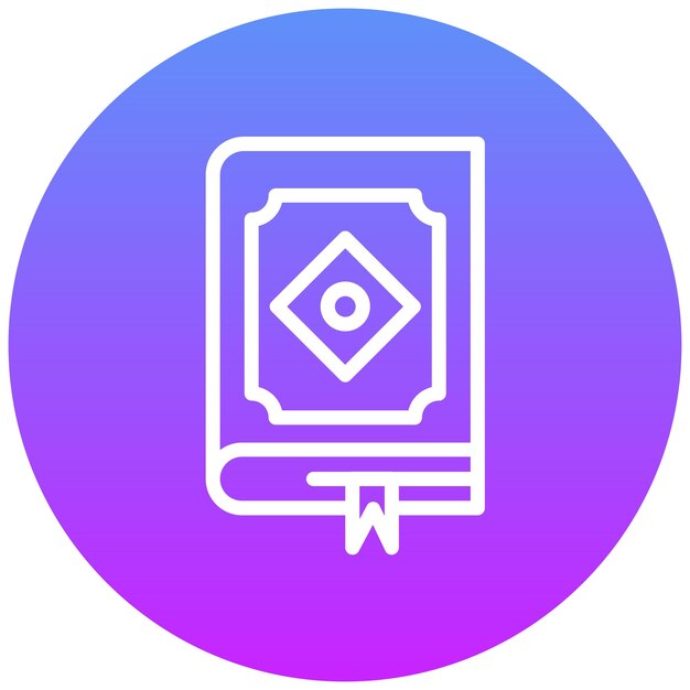 Ilustración del ícono vectorial del Corán del conjunto de íconos de la peregrinación del Hajj