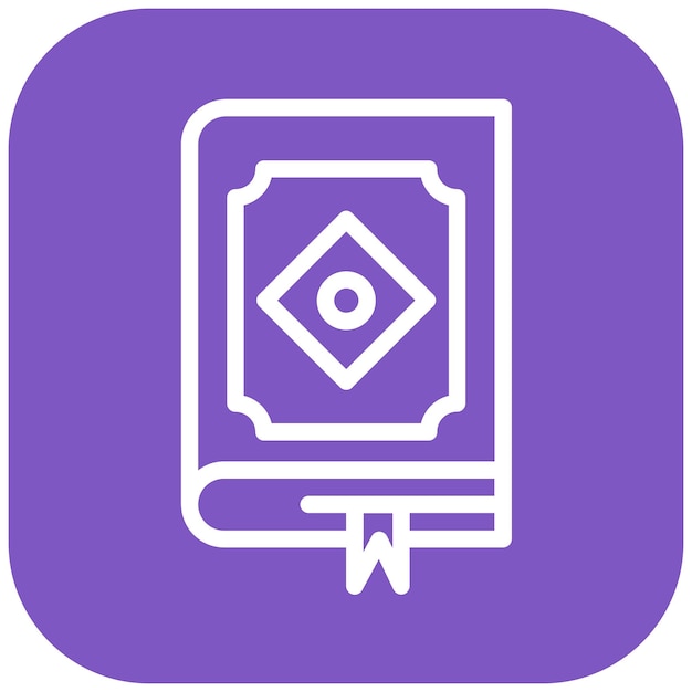Ilustración del ícono vectorial del Corán del conjunto de íconos de la peregrinación del Hajj