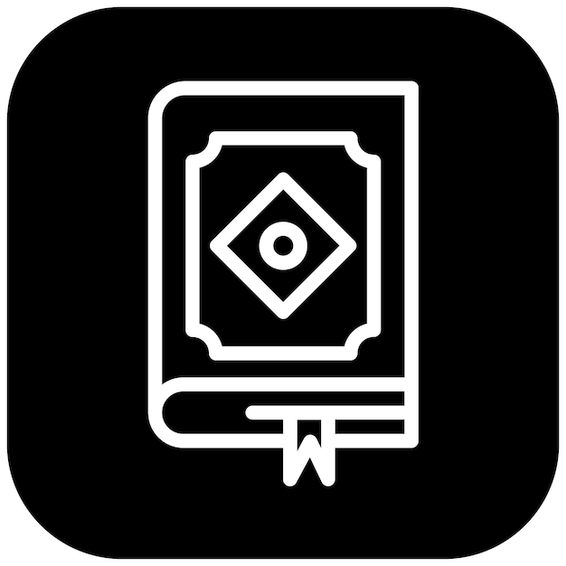 Ilustración del ícono vectorial del Corán del conjunto de íconos de la peregrinación del Hajj