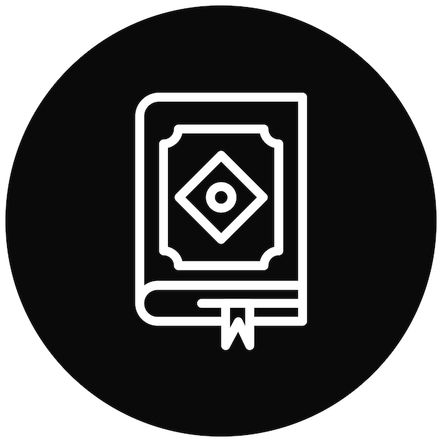 Ilustración del ícono vectorial del Corán del conjunto de íconos de la peregrinación del Hajj