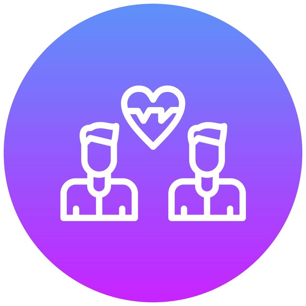Ilustración del icono vectorial del corazón del conjunto de iconos de Amistad
