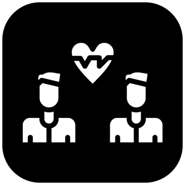 Ilustración del icono vectorial del corazón del conjunto de iconos de Amistad