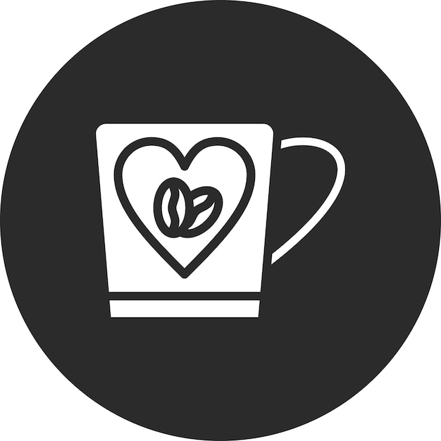 Ilustración del icono vectorial del corazón del conjunto de iconos de Coffee Shop