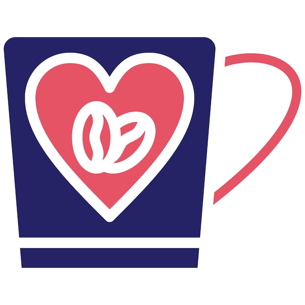 Ilustración del icono vectorial del corazón del conjunto de iconos de Coffee Shop