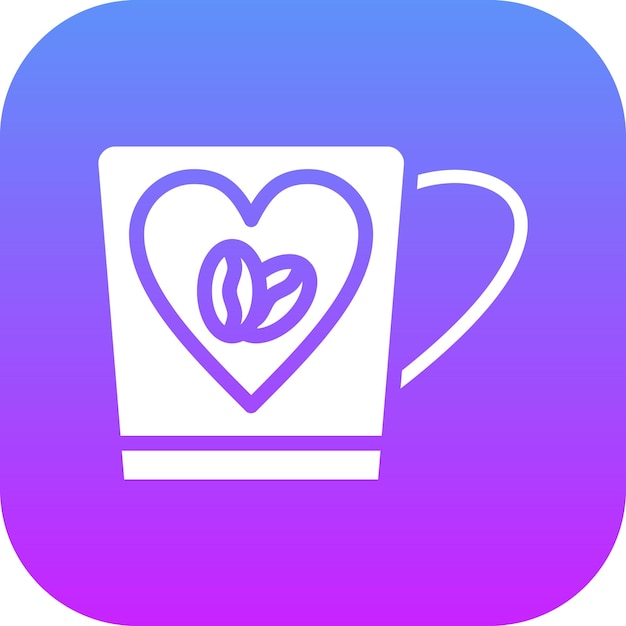 Ilustración del icono vectorial del corazón del conjunto de iconos de Coffee Shop