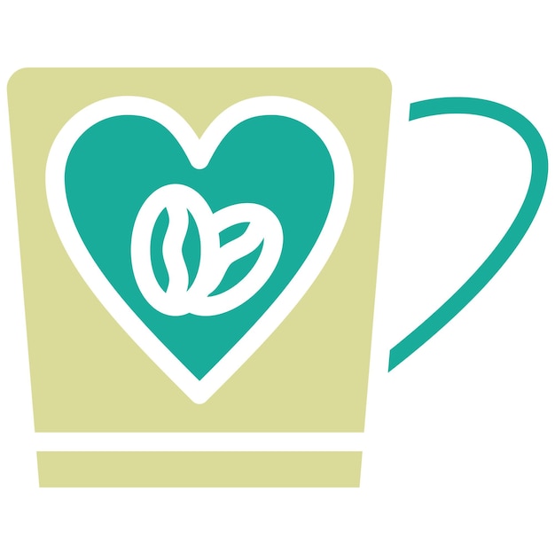 Ilustración del icono vectorial del corazón del conjunto de iconos de Coffee Shop